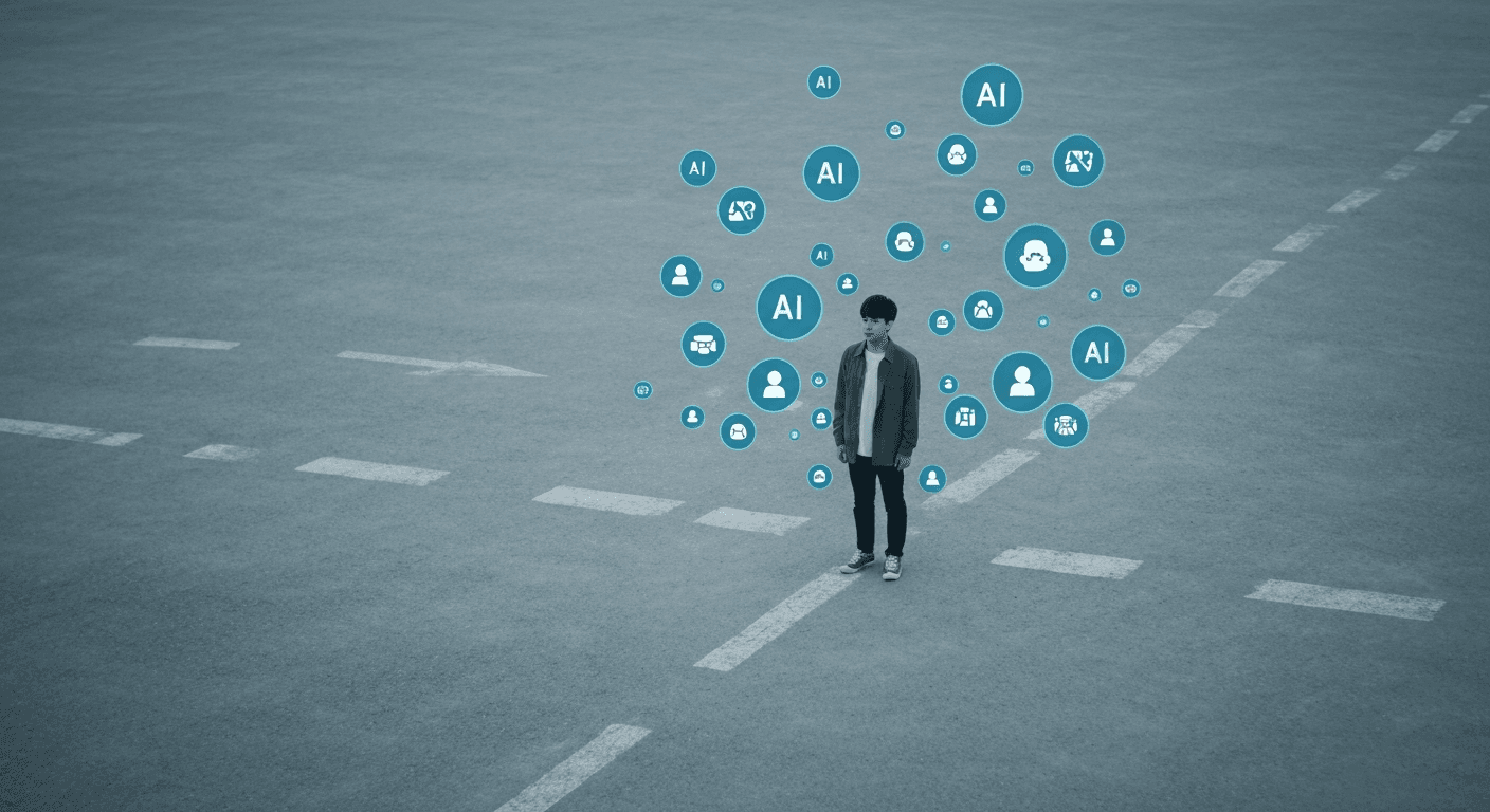 Person choosing with AI help